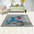 thumbnail image 2 of SKYSONIC 36x24in Shark Riding Monster Car Area Rug, Non-Slip Floor Carpet for Indoor Living Dining Room Bedroom, 2 of 7