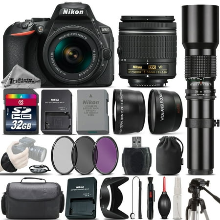 Nikon D5600 DSLR Camera + Nikon 18-55mm VR Lens + 500mm Telephoto Lens -32GB