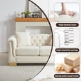 thumbnail image 3 of ChenyueFurn 62" Velvet Chesterfield Loveseat with Rolled Arms,Beige, 3 of 11