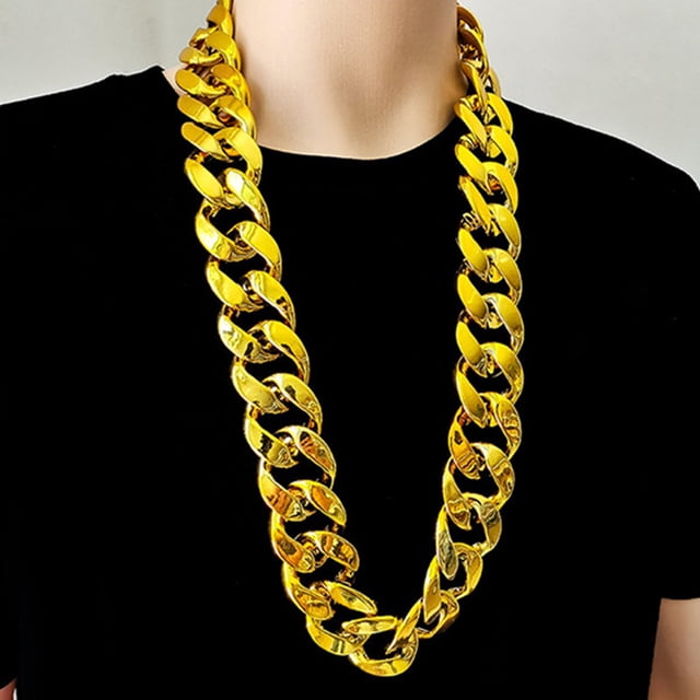 Collier pour Homme Grande Chaîne Hip-Hop en Résine, Ras-du-Cou Géométrique Exagéré pour Cocktail