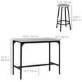 thumbnail image 2 of Ensemble Industriel de 5 Pcs Gris pour Bar pour 4 - Table et Tabourets de Comptoir de Cuisine pour Salle à Manger, Conception Compacte et Peu Encombrante, 2 of 7