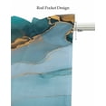 thumbnail image 5 of Teal Golden Marble Kitchen Valances for Windows Farmhouse Linen Window Valance Curtain for Living Room Window Treatment Aesthetics Modern Abstract Art Valance Rod Pocket Topper Drape, 60 x 18 Inch, 5 of 6