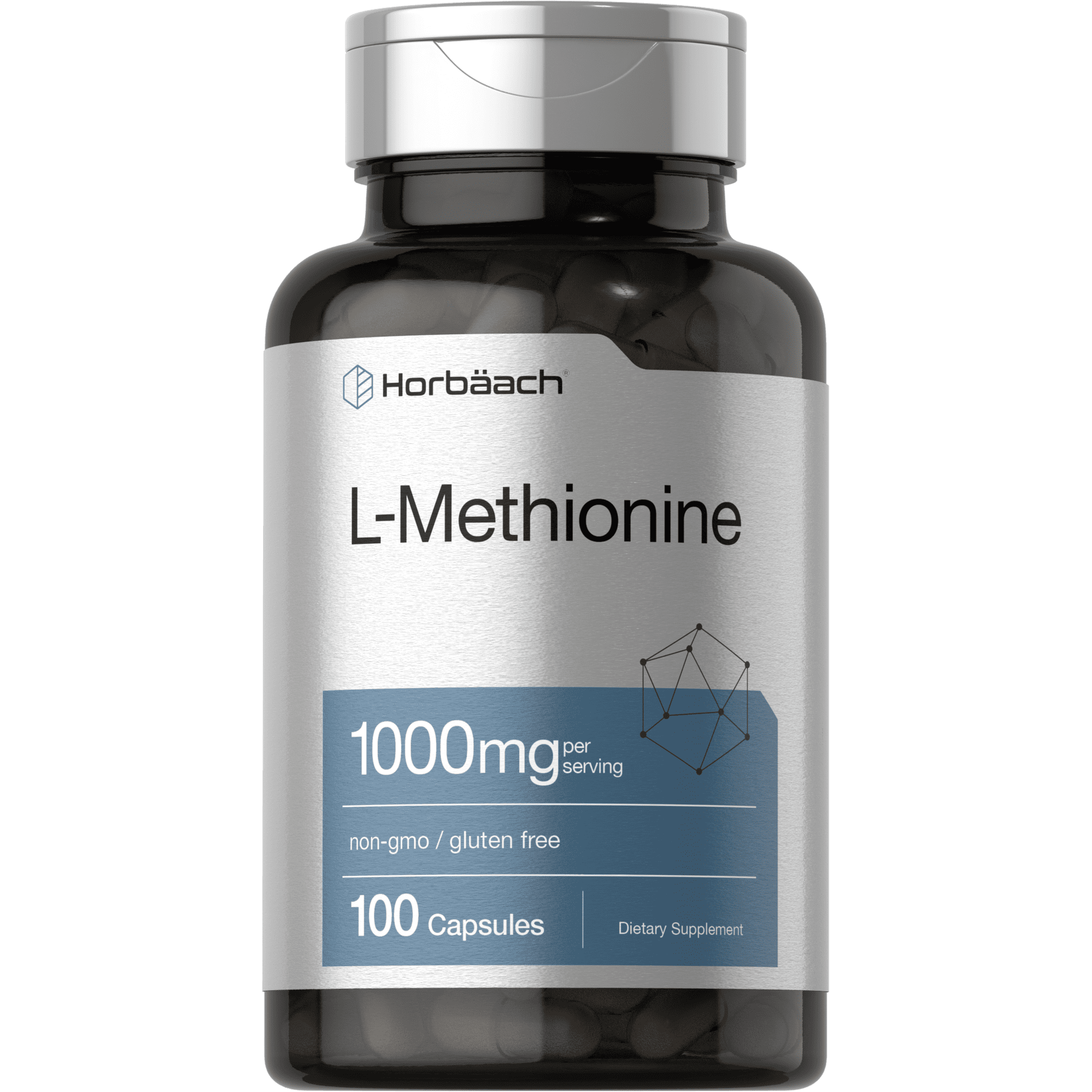 L Methionine 1000 mg | 100 Capsules | Free Form Supplement | by Horbaach