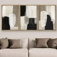 thumbnail image 2 of PixonSign Framed Canvas Print Wall Art Set Black & Gray Pastel Paint Stroke Collage Abstract Shapes Digital Art Modern Art Decorative Boho Calm/Zen - 24"x36"x3 Natural, 2 of 5
