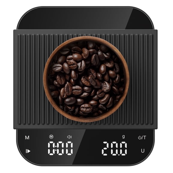 Ultrean Coffee Scale with Timer, 0.1g/3kg Precision Rechargeable Digital Espresso Scale with LCD Display, Coffee Bean Weighing, Removable Waterproof Cover, Digital Kitchen Scale with Auto Timing