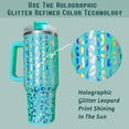 thumbnail image 4 of 40 oz Tumbler with Handle Holographic Glitter Leopard 40oz Tumbler with Lid Straw Double Insulated Travel Coffee Mug, 4 of 6