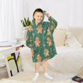 thumbnail image 6 of Wearable Blanket with Sleeves and Pocket Oversized Hooded Sweatshirt 3-14 YR Gingerbread Christmas Theme Pattern L, 6 of 7