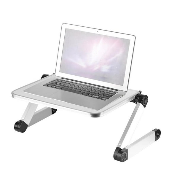 AMERTEER Aluminum Alloy Adjustable Folding Laptop Tray Desk Tablet Table Stand Lifting Plate (White)
