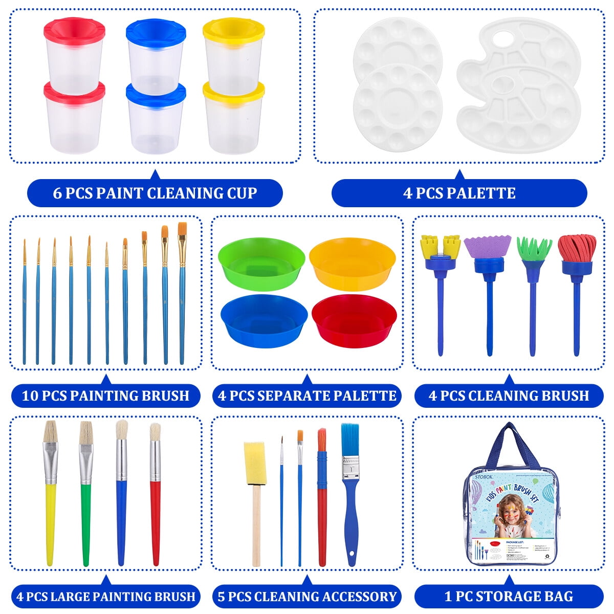Beginners Painting Brush Set Multi Premium Bristles for Drawing