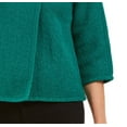 thumbnail image 3 of JM Collection Women's Holiday Party Metallic Textured Brooch Sweater Jacket Green Size Medium, 3 of 3