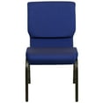 thumbnail image 5 of BizChair 4 Pack 18.5''W Stacking Church Chair in Navy Blue Patterned Fabric - Gold Vein Frame, 5 of 10