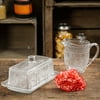 The Pioneer Woman Adeline 3-Piece Clear Embossed Butter Dish & Creamer Set