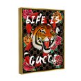 thumbnail image 4 of Stupell Industries Tiger & Roses Phrase Animals & Insects Painting Gold Floater Framed Art Print Wall Art, 25 x 31, 4 of 10
