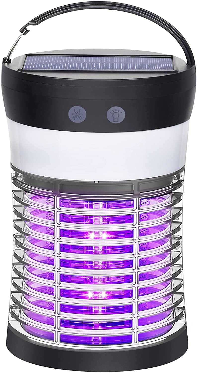 Mosquito Killer UV Lights Solar Power LED Lamp Insects Pest Traps Zapper 