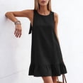 thumbnail image 3 of ZHYou Women's Summer Dresses with Cute Bow Casual Loose Sleeveless Sundress Ruffle Hem Tank Dresses Beach Dress with Pockets Black L, 3 of 8