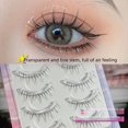 thumbnail image 5 of Pestañas postizas transparentes con tallo de hilo de pescar, pequeño malvado, flor del sol, pestañas postizas, cabello de hada femenina, uso diario, 5 of 5