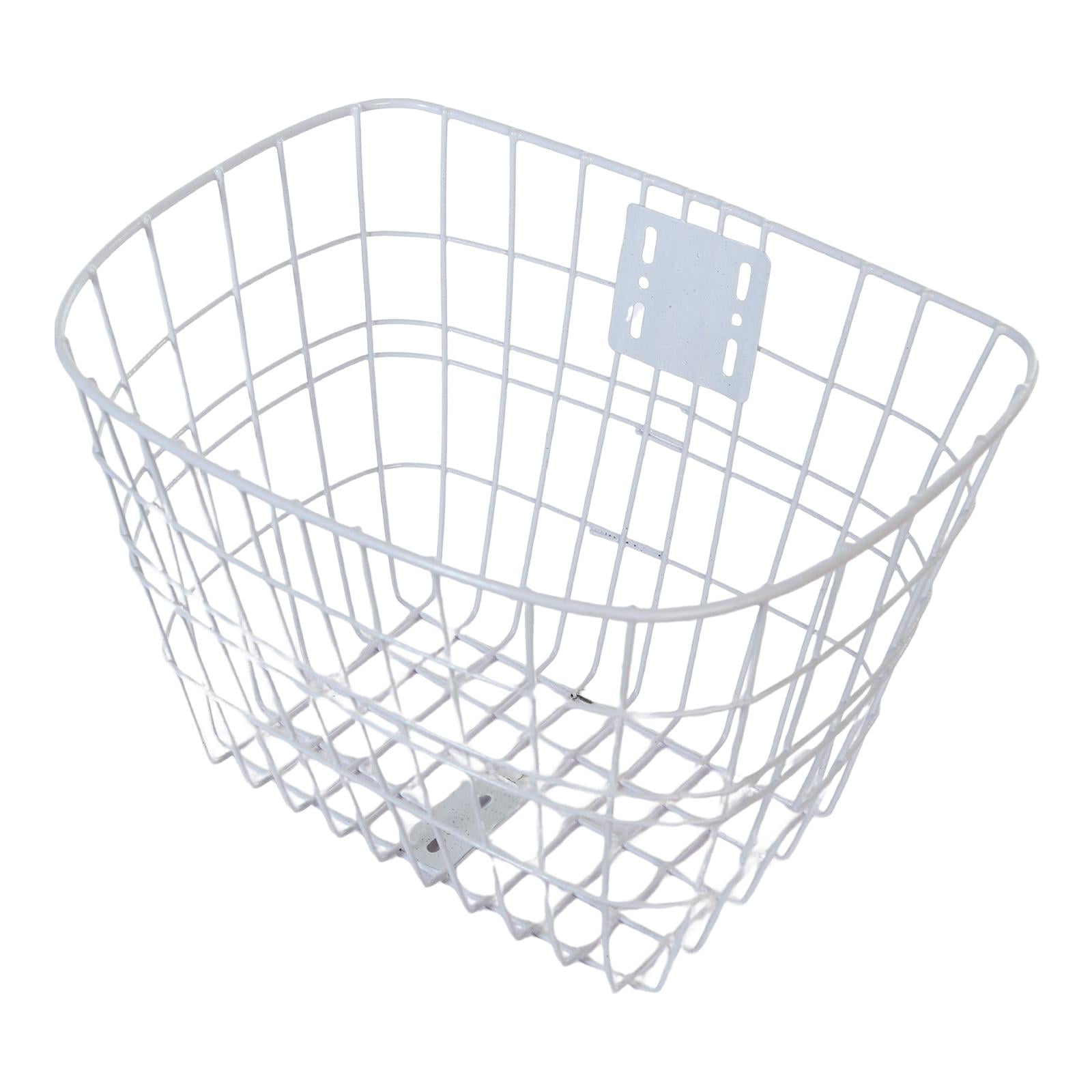harayaa Basket Bike Front Basket Metal Organizer Handlebar Bag Waterproof Cargo Rack for White