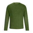 thumbnail image 5 of HOOMEUMY Mens Ribbed Knit Sweaters Slim Fit Blouse Casual Basic Long Sleeve Shirts Fashion 2025 Trendy Classic Solid Design Crew Neck Tops Green XL, 5 of 6