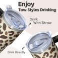 thumbnail image 4 of Leopard 20oz Stainless Steel Tumbler with Handle and Straw – Insulated Travel Cup with Sliding Lid, 360° Full Wrap Printed Mug for Home, Outdoor & Sports Use, 4 of 6