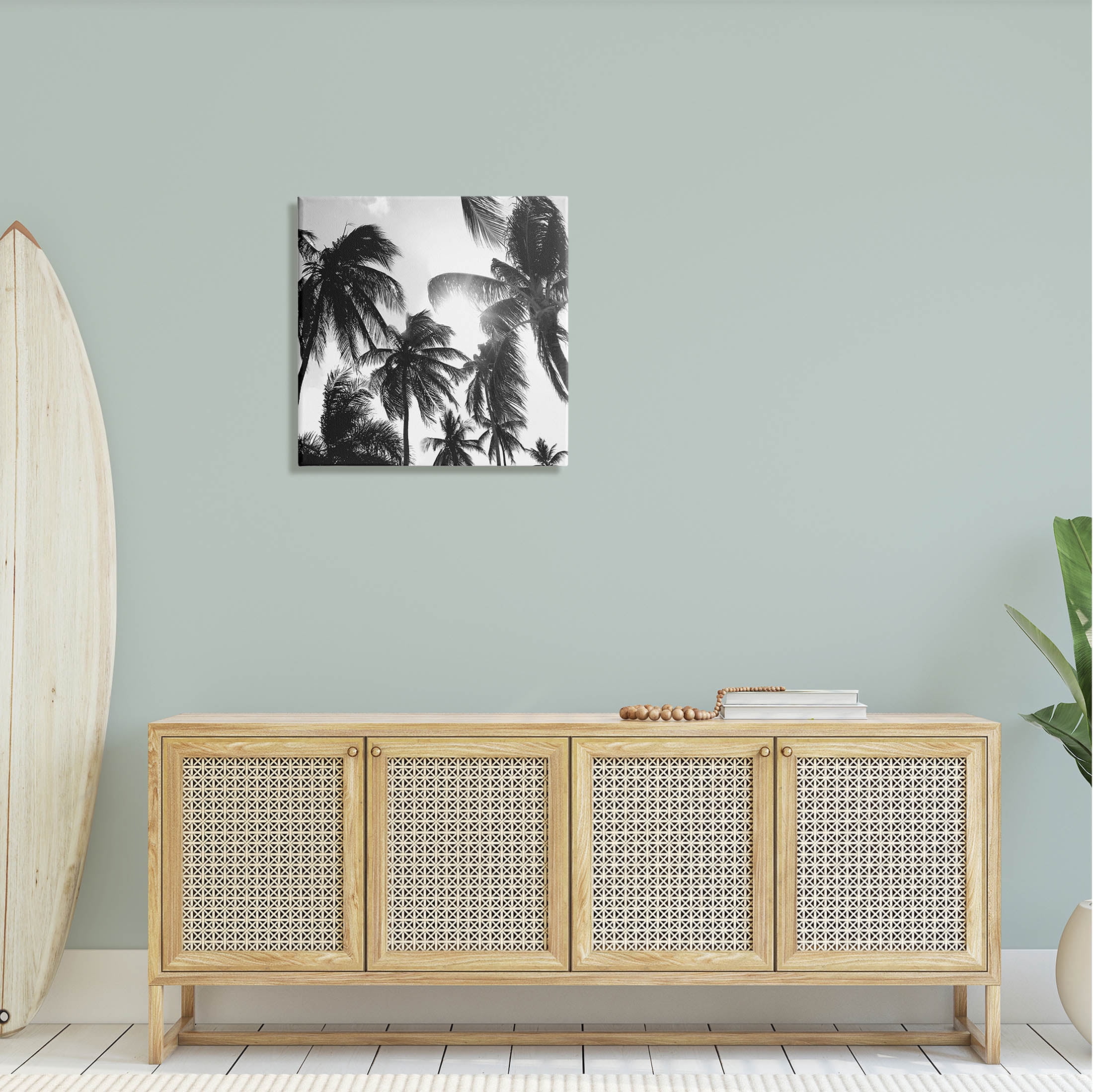 Sunlit Palm Tree Photography Landscape Photograph Gallery Wrapped Canvas Print Wall Art
