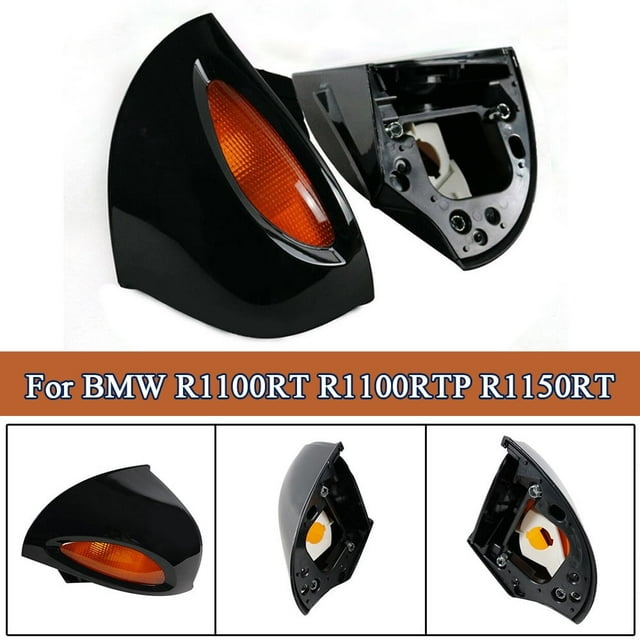 ALLTIMES Rétroviseur avec Fonction de Signalisation pour BMW pour R1100RT pour R1100RTP pour R1150RT, Boîtier Noir