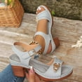 thumbnail image 2 of VEKDONE Dress Sandals for Women Women's Fashion Casual Spring And Summer New Hollow Buckle Fish Mouth Thick Heel Sandals, 2 of 9