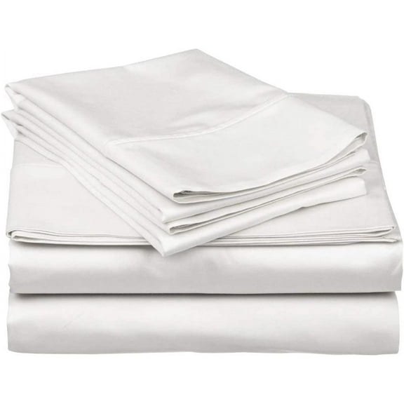 Pure 1000 Thread Count - 100% PIMA Cotton - Sateen Weave Queen(60" X 80") Solid White Bed Sheet Set- 4-Piece 16 Inch Elasticized Deep Pocket with Meditated Fabric