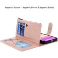 thumbnail image 5 of Wallet Case Compatible with iPhone 11 Detachable 2 in 1 Magnetic Zipper Case,[6 Card Slots] [Wrist Strap] [Stand Feature] Luxury Leather Slim Cover Case for iPhone 11,6.1 inch Rosegold, 5 of 15