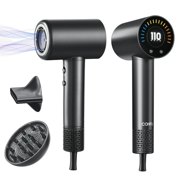 Secador de pelo CONFU, 110.000 RPM, secado rápido, difusor magnético y concentrador, secador de pelo iónico ligero y profesional para mujeres y hombres.