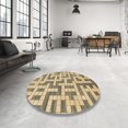 thumbnail image 4 of Ahgly Company Machine Washable Indoor Round Abstract Dark Moccasin Green Area Rugs, 3' Round, 4 of 7
