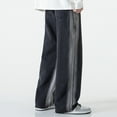 thumbnail image 4 of B91xZ Men's Straight Fit Jean Ripped Straight Holes Biker Stretchy Jeans,Black XXXL, 4 of 5