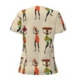 thumbnail image 4 of Naloa African Women Print T-Shirts Short Sleeve V Neck Tees for Women Fashion Tops Trendy Lightweight Soft Casual Summer Outfits Clothes, 4 of 5