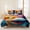 Orange, Blue, Red, variant on 3 Pieces King Quilt Set,Oil Style Animals Swan Soft Bedding Sets with 1 Quilt & 2 Pillow Shams,Sunset Background Summer Bedspread Lightweight Coverlet Comforter for All Season