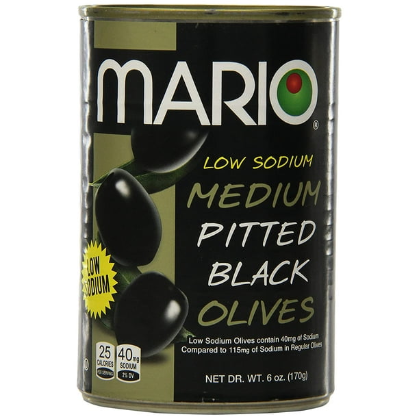 Download Mario Camacho Foods Low Sodium Black Olives, Medium Pitted, 6.0 Ounce (Pack of 12) - Walmart.com ...