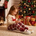 thumbnail image 5 of TEAHOO Toddler Christmas Slippers Santa Reindeer Non-Slip Warm Indoor Bedroom Holiday Slippers Beige Santa Toddler 8, 5 of 7