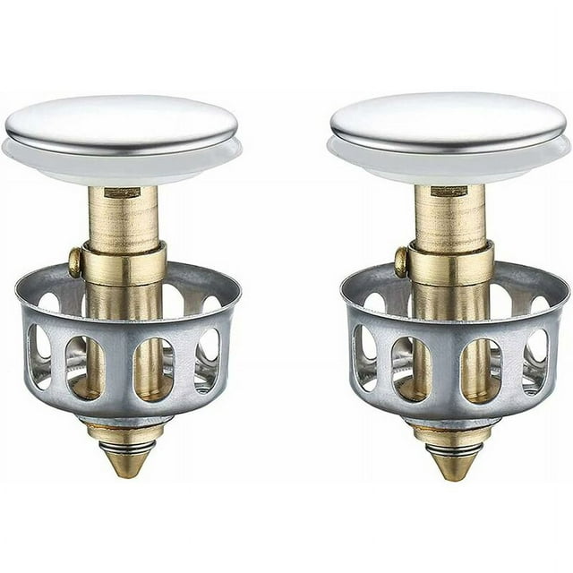 2 filtros de drenaje universales para lavabo, tapón de drenaje para fregadero, tapón de drenaje para fregadero de baño con cesta, colador de cocina, tapón de drenaje para fregadero (2 unidades),