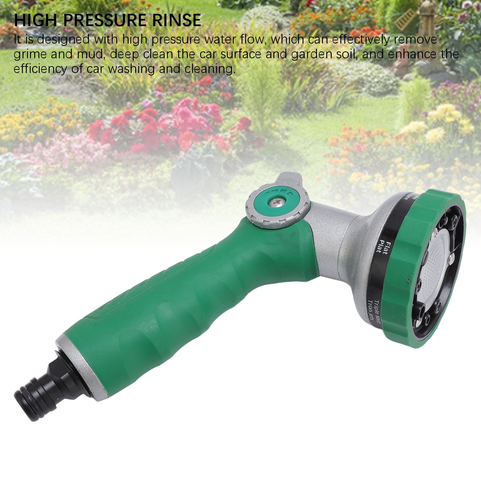 Nieyigj Garden Hose Nozzle, 6 Patterns Slip Resistant Ergonomic Grip High Pressure Sprayer for Washing Car & Garden (8.27 inches / 21.00 cm)