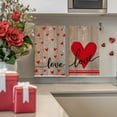 thumbnail image 4 of Wood Heart Love Valentine''s Day Kitchen Towels Dish Towels, 18x26 Inch Anniversary Wedding Farmhouse Decoration Hand Towels Set of 2, 4 of 6