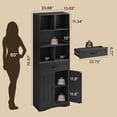 thumbnail image 2 of Asofer Pantry Storage Cabinet with Doors & Drawer & Adjustable Shelves for Kitchen, Living Room, Black, 2 of 5