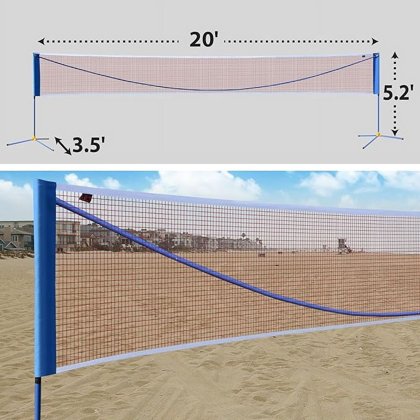 SUNRISEUMBRELLA 20ft Portable Badminton Net Volleyball Tennis Net w Stand for Family Sport