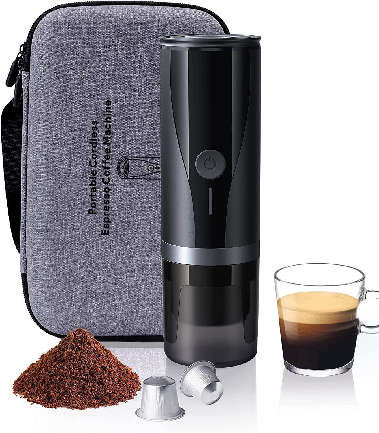 KreeySant Portable Coffee Maker, 12V/24V/110V Electric Expresso Machine,  3-In-1 Travel Espresso Maker Compatible with Ground Coffee, Car Coffee  Maker