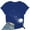 Dark Blue, variant on Women's Spring Round Neck Dandelion Printed Loose Casual Short Sleeved T Shirt, Blue Women's Summer Short Sleeve T-Shirts, XL