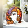 thumbnail image 3 of Lotusprinthandmade Cute Spooky with Pumpkin Halloween Custom Shape Window Hanging Suncatcher 4in, spooky decor suncatcher, 3 of 6