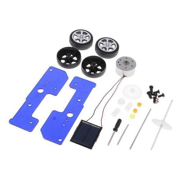 3x DIY conjunto de juguetes de ensamblaje Kit educativo de ciencia con energía Solar juguete para niños azul 3 piezas