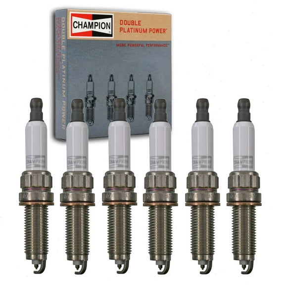 6 pc Champion Double Platinum Spark Plugs compatible with BMW 335i xDrive 3.0L L6 2009-2010