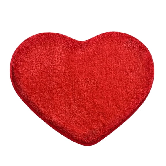 Valentine‘s Day Heart Shaped Rug Decorative,Valentine Heart Door Mat 23.62 x 19.68 Inch,Non Slip Washable Soft Fluffy Shower Mat Entrance Welcome Carpet for Home Living Room Bedroom Kitchen(Red)