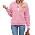thumbnail image 5 of Wevis Autumn Zip Up Jacket for Women Long Sleeve Stand Collar Short Coat Casual Loose Fall Coat, 5 of 6