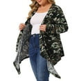 thumbnail image 4 of Agnes Orinda Women's Plus Size Boho Long Sleeve Open Front Sweater Long Cardigan 2X Camouflage, 4 of 6