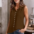 thumbnail image 3 of Taqqpue Women's Sleeveless Button Down Shirts Blouses Casual Loose V Neck Linen Tank Tops Beach Vacation Solid Color Plus Size T Shirt for Women S-XXL, 3 of 9