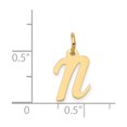 thumbnail image 4 of 14k Yellow Gold Script N Pendant for Women, Polished Initial Charm Jewelry, Monogram Alphabet Necklace for Identity, Self-Expression, Layering, Fashion, Everyday Wear, 4 of 6